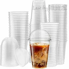 テイクア パーティー 冷たいドリンクカップ 蓋付き ドーム コーヒーカップ カップ プラスチック 使い捨て 透明 蓋付き プラスチックカップ