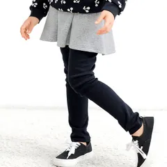 Bee【♪クーポン利用で20％OFF♪】スカッツ◇杢グレー◇韓国子供服 韓国子ども服 韓国こども服 キッズ 女の子 裏起毛 レギンス ストレッチ 100 110 120 130 140 150