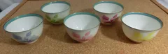 未使用品　香蘭社　湯呑み揃い　5客入り　シクラメン　色違い