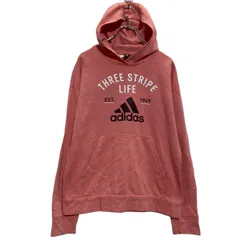 adidas プリントスウェット パーカー キッズ 160 ピンク アディダス プルオーバー 裏起毛 古着卸 アメリカ仕入 a701-6767のサムネイル