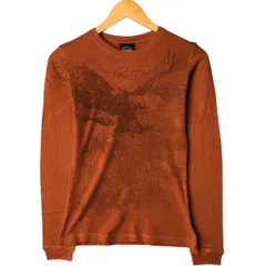 古着 00年代 ハーレーダビッドソン Harley-Davidson 鷲柄 イーグル柄 大判プリント ラインストーン付き サーマルロンT ワッフル/eaa575652