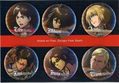 【中古】バッジ・ピンズ(キャラクター) [単品] 集合 大判缶バッジ6種セット 「3DSソフト 進撃の巨人～死地からの脱出～ トレジャーBOX」 同梱特典