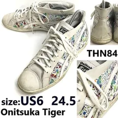 Onitsuka Tiger/オニツカタイガー★THN842/セック/SECK/ミドル/ハイカットスニーカー【6/24.5/white/白カラフル柄】Shoes/trainers◆sD-191<sale>