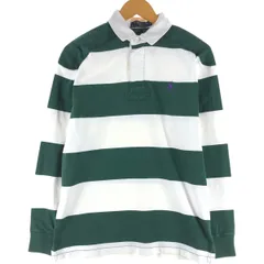 古着 ラルフローレン Ralph Lauren POLO RALPH LAUREN CUSTOM FIT ボーダー柄 長袖 ラガーシャツ メンズM相当 ヴィンテージ/eaa538040