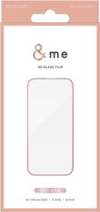 330 エレコム iPhone15 ガラスフィルム &me 全面 カラーフレーム付き 角割れ防止 365日交換保証付き 硬度10H ピンクゴールド PM-A23AFLGFPNM