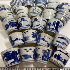 時代 九谷焼 人物画煎茶碗5客 木箱付 口径約5.5㎝ 東Y8-0528⑤タエチ