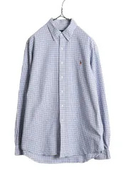 【お得なクーポン配布中!】 ラルフローレン チェック オックスフォード 長袖 ボタンダウン シャツ メンズ L / ポロ 長袖シャツ ワンポイント ワイシャツ マルチカラー