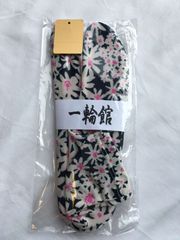 WK1033NB　≪花ラブリ≫　新品　柄足袋　花　紺　ネイビー　白　ホワイト　ピンク　日本製　おしゃれ足袋　一輪館　フリーサイズ　和装　和風　小物