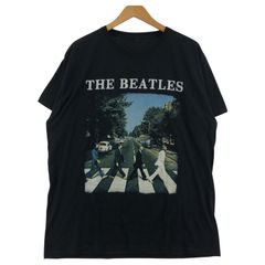Abbey Roadビートルズ プリント半袖Ｔシャツ sizeXL/ブラック
