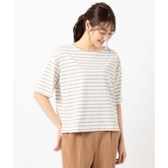 4710 ー大特価ー 【エニィスィス】 any SiS レディース トップス シャツ カットソー （M） オンワード樫山 ボーダー ベージュ ホワイト  LOT47