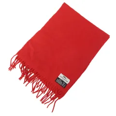 ロンシャン LONGCHAMP カシミヤマフラー ストール ロゴ刺? 赤 レッド 1221 ■GY09のサムネイル