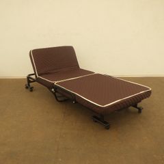 【送料無料！】 シングル 折りたたみベッド マットレス付き セミシングル ブラウン 組立不要低反発入り折りたたみベッド ベッド ベッドマット ベッド台 一人暮らし ワンルーム