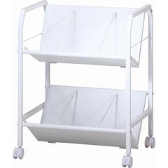 ファイルワゴン2段 CWA−002Wスチールラック 白 本棚 仕切り