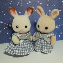 シルバニア 赤ちゃんのお洋服 グレーチェックのオーバーオールセットのサムネイル