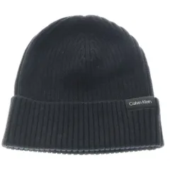 Calvin Klein (カルバンクライン) Hat CLASSIC COTTON RIB BEANIE K50K510982 クラシック ロゴニット帽 ビーニー ブラック