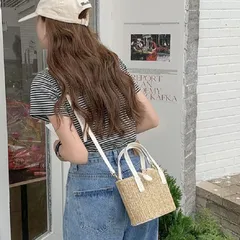 送料無料 かごバッグ ショルダーバッグ ハンドバッグ 2way 斜めがけ 小さい トートバッグ 夏 白 可愛い かわいい おしゃれ 軽量