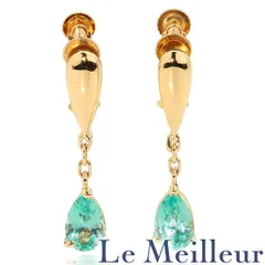 【新品仕上済】 クリソベリル 0.38ct 0.38ct イエローゴールド K18YG ドロップモチーフイヤリング レディース 返品OK