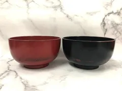 新品 大きめ どんぶり ２個セット 赤 黒 根來 曙 木製 天然木 漆塗り 天然素材 ブラック 食器セット セット キッチン