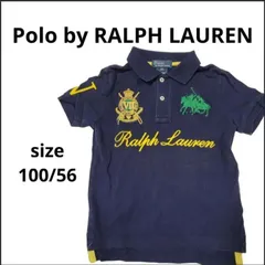 Polo by Ralph Lauren ポロバイラルフローレン ポロシャツ 半袖 ビッグロゴ 刺繍 ネイビー 100サイズ 子供服