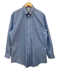 Brooks Brothers 346 ブルックスブラザーズ ボタンダウン ストライプ 長袖シャツ スリムフィット サイズ16 1/2 中古 D4