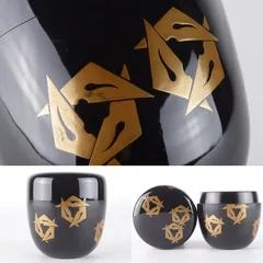 茶道具 川上浩平（浩斎）作 観世波蒔絵 黒柿舟橋型香合 共箱 M R5799