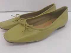◇ EVOL イーボル スクエアトゥ パンプス バレエ シューズ サイズ24.0 イエロー系 レディース E  【1304120007468】