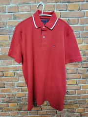 新品未使用/トミーヒルフィガー Tommy Hilfiger ポロシャツ メンズ レッド Lサイズ #34482