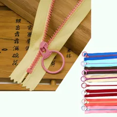 【在庫セール】JeeSoarToFar 8PCS 30CM #3 プラスチックファスナー、リングプルタブ付き、DIY裁縫クラフトバッグ用、衣服用レジンファスナー、8色アソート