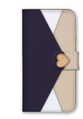 Galaxy S24 FE SCG30 ケース 手帳型 ギャラクシーS24 FE SCG30 スマホケース ハート ビジュー デコ おしゃれ 大人 可愛い ライトストーン キラキラ ラブレター 手紙 かわいい ネイビー ピンク カラー05