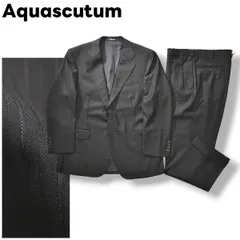 AAMMALLA1557 アクアスキュータム スーツ セットアップ ブラック ウール カシミア