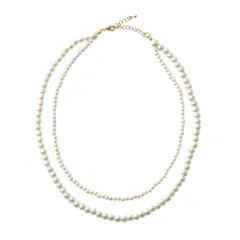 【ホワイト×ワンサイズ】[Cream dot. クリームドット公式] ネックレス レディース パール 2連 ショート 小粒 大粒 結婚式 お呼ばれ 発表会 フォーマル ドレス シンプル カジュアル シック 大人 上品 清楚 小物 プレゼント女性 
