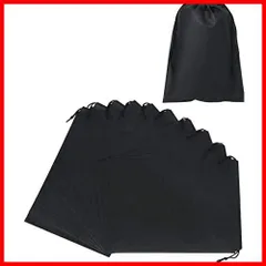 Goods online store Chocople 収納袋 巾着 不織布 収納 10枚入り ラッピング 収納 袋 (黒 45×55cm)