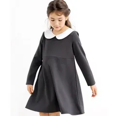 Bee【クーポン利用で20％OFF♪】セレモニーワンピース◇丸襟×チャコール◇韓国子供服 韓国子ども服 韓国こども服 キッズ 女の子 100 110 120 130 140 150