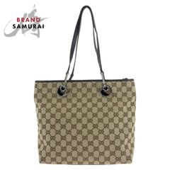 美品 GUCCI グッチ ブラウン シルバー金具 GGキャンバス/レザー 139552  