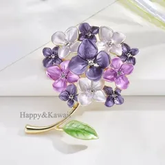 【新品未使用】あじさいブローチ 紫 藤色   紫陽花ブローチ アジサイブローチ 花ブローチ プレゼント 母の日のサムネイル