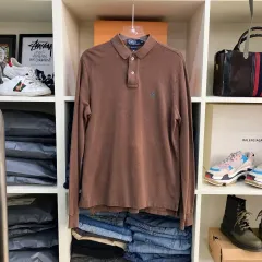 ポロ Ralph Lauren(ラルフローレン) 長袖 ポロTシャツ 茶色 M