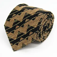 エルメネジルドゼニア ブランド ネクタイ ストライプ柄 パネル柄 幾何学模様 シルク PO メンズ ブラウン Ermenegildo Zegna 【中古】