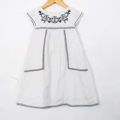 べべ ワンピース トップス フレンチ袖 刺繍 キッズ 女の子用 120サイズ ホワイト BeBe 【中古】