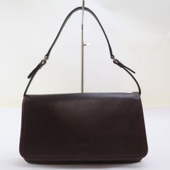 2507-9 アニエスベー ハンドバッグ agnes b. レザー製 ブラウン フラップ