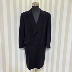 極上ピュアカシミヤ✨️大サイズ超ロングダブルチェスターコート 黒