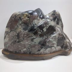 水晶玉 パワーストーン 専用台座付（黒檀台）箱入 直径約3.5㎝ 置物 未