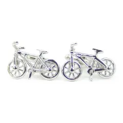 風になれミニチュア自転車 カフス カフスボタン カフリンクス cufflinks cuffs メンズ 男性 ユニーク おもしろ 面白 面白い 乗り物 スーツアクセサリー専門店 父の日 ギフトにも 誕生日 プレゼント プチギフト おしゃれ カフスマニア