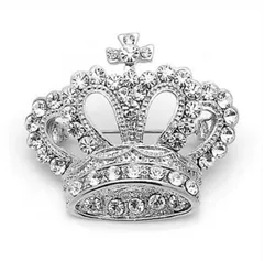 クラウン 王冠 キラキラ ブローチ シルバー レディース ティアラ アンティーク