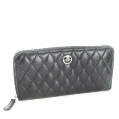コーチ COACH 長財布 ロングウォレット ラウンドファスナー レザー 革 キルティング ロゴ 黒 ブラック /CK22 ■GY18