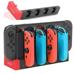 【人気商品】Switch & Switch 有機EL ジョイコン用 充電スタンド 【2023 Joy-Con コントローラー充電 収納 一体型 4台同時充電可能 ジョイコン右/左 急速充電器 ニンテンドー スイッチ 充電ホルダー チャージャー 充電 LED充電