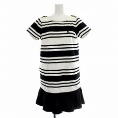 バーバリーブルーレーベル BURBERRY BLUE LABEL ワンピース チュニック E1J95-184-09 半袖 ボーダー 38 白 黒 /☆G