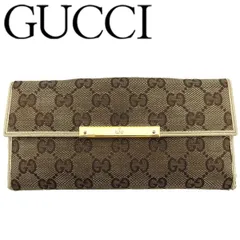 GUCCI GGキャンバス 長財布 グッチシマ GUCCI グッチ シマ 二つ折り長財布 Wホックジャッキー GG