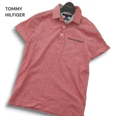 TOMMY HILFIGER トミーヒルフィガー 春夏 スリムフィット★ 半袖 鹿の子 ポロシャツ Sz.S メンズ 赤