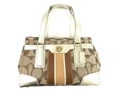 コーチ　COACH　ハンドバッグ　トートバッグ　シグネチャー　レザー　キャンバス　11620　ブラウン系　ゴールド系　匿名配送　送料無料