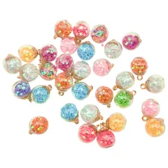 ピアス リボン チャーム パーツ ガラスチャーム 50個 ガラスドームチャーム 16mm 10色 ガラスドーム [EXDUCT]